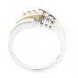 BEAUTIFUL 14K TWO TONE GOLD & MARQUISE DIAMOND FASHION RING BAND~ FREE S&H