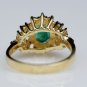 STUNNING 14K SOLID YELLOW GOLD 8x6MM EMERALD & DIAMOND HALO COCKTAIL RING 1.61CT