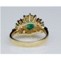 STUNNING 14K SOLID YELLOW GOLD 8x6MM EMERALD & DIAMOND HALO COCKTAIL RING 1.61CT