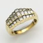 ESTATE 14K SOLID YELLOW GOLD & 1CT PRINCESS CUT DIAMOND STEP RING BAND ~ PRETTY!