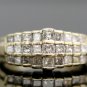 ESTATE 14K SOLID YELLOW GOLD & 1CT PRINCESS CUT DIAMOND STEP RING BAND ~ PRETTY!