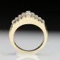 ESTATE 14K SOLID YELLOW GOLD & 1CT PRINCESS CUT DIAMOND STEP RING BAND ~ PRETTY!