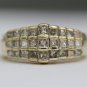 ESTATE 14K SOLID YELLOW GOLD & 1CT PRINCESS CUT DIAMOND STEP RING BAND ~ PRETTY!
