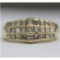 ESTATE 14K SOLID YELLOW GOLD & 1CT PRINCESS CUT DIAMOND STEP RING BAND ~ PRETTY!