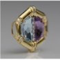 STUNNING 14K YELLOW GOLD DIAMOND AQUAMARINE AMETHYST PENDANT NECKLACE ENHANCER