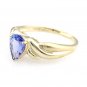 STUNNING 14K SOLID YELLOW GOLD 1 CARAT PEAR SHAPED TANZANITE RING ~ SIZE 8