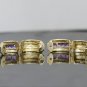 14K YELLOW GOLD 3 CT AMETHYST HOOOP HUGGIE WIDE EARRINGS - 13.8 GRAMS! ~FREE S&H