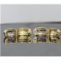 14K YELLOW GOLD 3 CT AMETHYST HOOOP HUGGIE WIDE EARRINGS - 13.8 GRAMS! ~FREE S&H