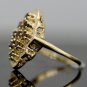 UNIQUE 14K SOLID YELLOW GOLD ROUND AMETHYST GEMSTONE CLUSTER COCKTAIL RING ~
