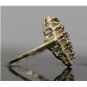 UNIQUE 14K SOLID YELLOW GOLD ROUND AMETHYST GEMSTONE CLUSTER COCKTAIL RING ~