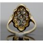 UNIQUE 14K SOLID YELLOW GOLD ROUND AMETHYST GEMSTONE CLUSTER COCKTAIL RING ~