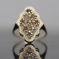 UNIQUE 14K SOLID YELLOW GOLD ROUND AMETHYST GEMSTONE CLUSTER COCKTAIL RING ~