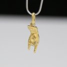 SOLID ITALIAN 18K YELLOW GOLD ROCK & ROLL / ROCK ON HAND SIGN 3D PENDANT / CHARM