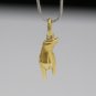 SOLID ITALIAN 18K YELLOW GOLD ROCK & ROLL / ROCK ON HAND SIGN 3D PENDANT / CHARM