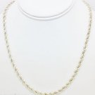 HEAVY STERLING SILVER ROPE CHAIN NECKLACE 20" - MAGNETIC CLOSURE - FREE S&H