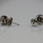 18K WHITE GOLD 1.09CT ROUND DIAMOND HALO STUD EARRINGS & MECAN ALPHA BACKS ~ NEW