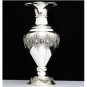 MAGNIFICENT 925 STERLING SILVER INTRICATE REPOUSSE FLORAL MOTIF FLOWER VASE ~NEW