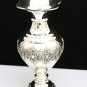 MAGNIFICENT 925 STERLING SILVER INTRICATE REPOUSSE FLORAL MOTIF FLOWER VASE ~NEW