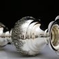 MAGNIFICENT 925 STERLING SILVER INTRICATE REPOUSSE FLORAL MOTIF FLOWER VASE ~NEW