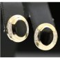 PRETTY 14K SOLID YELLOW GOLD 3.02 TCW BLACK ONYX & DIAMOND ESTATE STUD EARRINGS