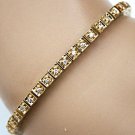 ELEGANT 14K SOLID YELLOW GOLD & .53 TCW DIAMOND BOX TENNIS BRACELET ~ FREE S&H