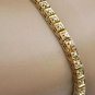 ELEGANT 14K SOLID YELLOW GOLD & .53 TCW DIAMOND BOX TENNIS BRACELET ~ FREE S&H