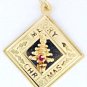 14K SOLID YELLOW GOLD MERRY CHRISTMAS CHARM / PENDANT ~ MINT COND'! ~ FREE S&H