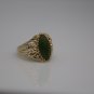 VINTAGE HANDMADE 10K SOLID YELLOW GOLD & 15X8MM JADE MARQUISE CABOSHON RING