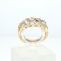 14k SOLID YELLOW GOLD ROUND DIAMOND SWIRL ANNIVERSARY / COCKTAIL BAND RING ~ NEW