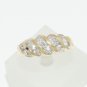 14k SOLID YELLOW GOLD ROUND DIAMOND SWIRL ANNIVERSARY / COCKTAIL BAND RING ~ NEW