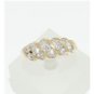 14k SOLID YELLOW GOLD ROUND DIAMOND SWIRL ANNIVERSARY / COCKTAIL BAND RING ~ NEW