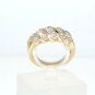 14k SOLID YELLOW GOLD ROUND DIAMOND SWIRL ANNIVERSARY / COCKTAIL BAND RING ~ NEW