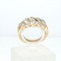 14k SOLID YELLOW GOLD ROUND DIAMOND SWIRL ANNIVERSARY / COCKTAIL BAND RING ~ NEW