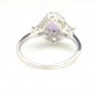 UNIQUE 10K WHITE GOLD SYNTHETIC OVAL AMETHYST CENTER & CZ ACCENTS RING ~FREE S&H