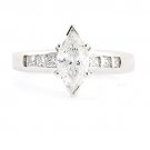 14K WHITE GOLD MARQUISE CUT DIAMOND ENGAGEMENT RING 1.14 TCW ~ F/SI2 ~ FREE S&H