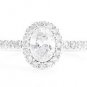 STUNNING 1.06 Ct GENUINE OVAL DIAMOND 14K WHITE GOLD HALO ENGAGEMENT RING D/SI1