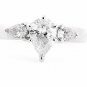 BEAUTIFUL PLATINUM 1.45 TCW PEAR SHAPED DIAMOND ENGAGEMENT RING ~H/SI1~ FREE S&H