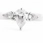 BEAUTIFUL PLATINUM 1.45 TCW PEAR SHAPED DIAMOND ENGAGEMENT RING ~H/SI1~ FREE S&H