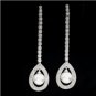 14K WHITE GOLD .68 CT NATURAL DIAMOND & PEARL DANGLE DROP EARRINGS - STUNNING!