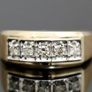 WIDE SOLID 14K YELLOW GOLD .50TW DIAMOND MENS WEDDING BAND RING SZ 12.5 ~ 5.5GR