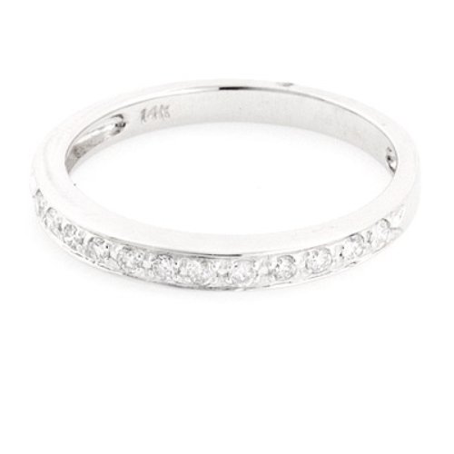 14K WHITE GOLD ROUND DIAMOND ANNIVERSARY BAND RING .25 CARAT -G/SI ~ FREE S&H