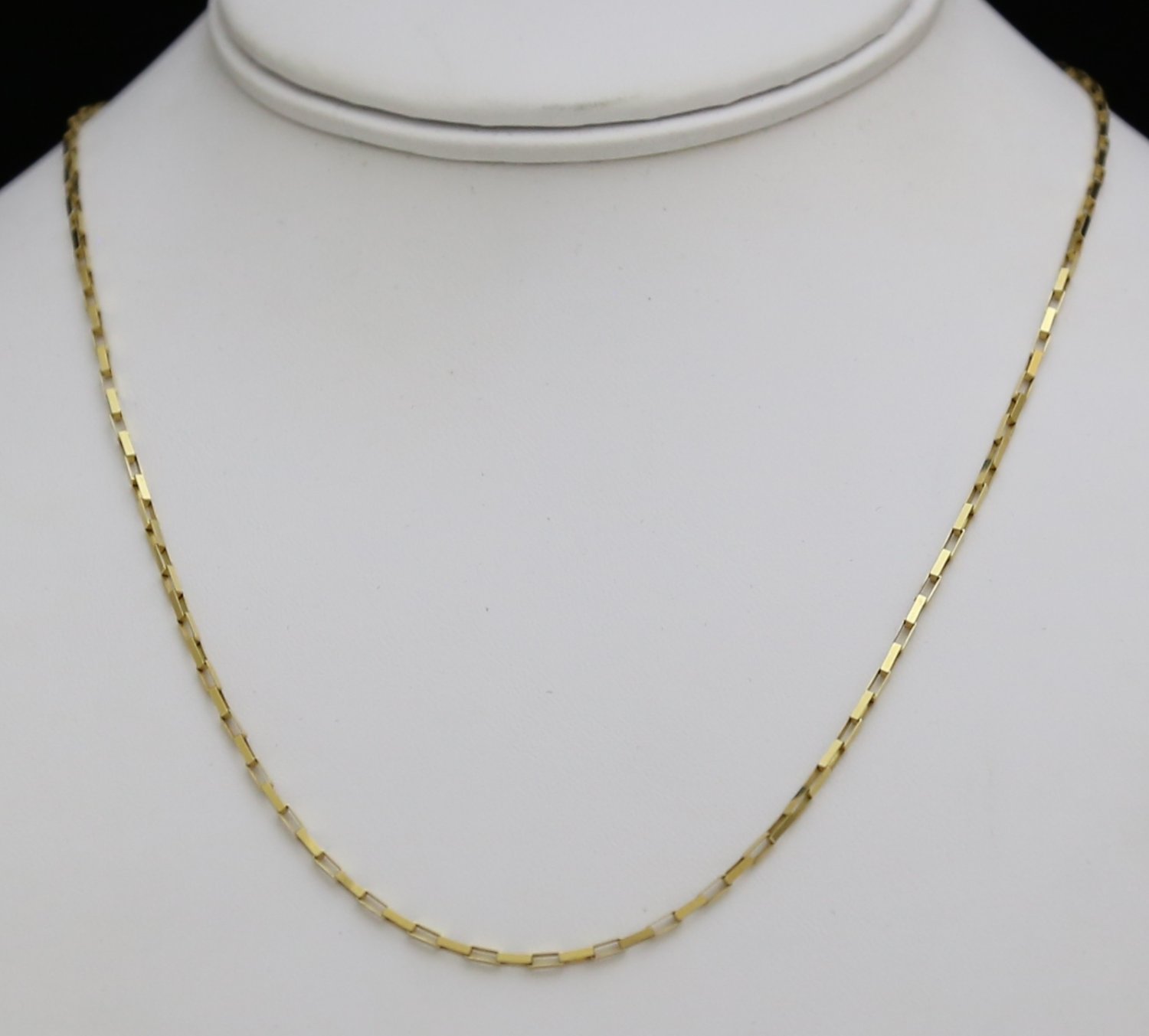 14K SOLID YELLOW GOLD BOX LINK ITALIAN CHAIN NECKLACE 1.5MM 18"+ 3.2GR ~FREE S&H