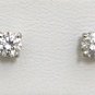 14K WHITE GOLD .60CT ROUND BRILLIANT SOLITAIRE DIAMOND STUD EARRINGS - STUNNING!