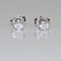 14K WHITE GOLD .60CT ROUND BRILLIANT SOLITAIRE DIAMOND STUD EARRINGS - STUNNING!