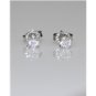 14K WHITE GOLD .60CT ROUND BRILLIANT SOLITAIRE DIAMOND STUD EARRINGS - STUNNING!