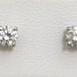 14K WHITE GOLD .60CT ROUND BRILLIANT SOLITAIRE DIAMOND STUD EARRINGS - STUNNING!