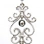 SOLID 14K WHITE GOLD DIAMOND & AQUAMARINE ART DECO STYLE PENDANT ~ BEAUTIFUL!