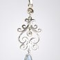 SOLID 14K WHITE GOLD DIAMOND & AQUAMARINE ART DECO STYLE PENDANT ~ BEAUTIFUL!