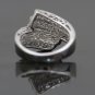 GORGEOUS 14K SOLID WHITE GOLD & 1.4 TCW DIAMOND WIDE MULTI LEVEL RING BAND