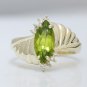 STUNNING 14K YELLOW GOLD 12x6MM MARQUISE PERIDOT & DIAMOND COCKTAIL RING ~2.08TW